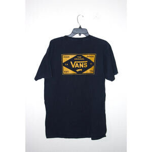 VANS Yellow Logo Nay T-Shirt Classic Fit Size Large